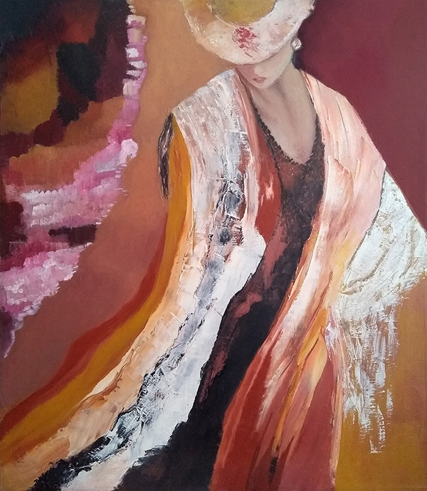 Pintura Contemporánea Ella, Oleo sobre tela