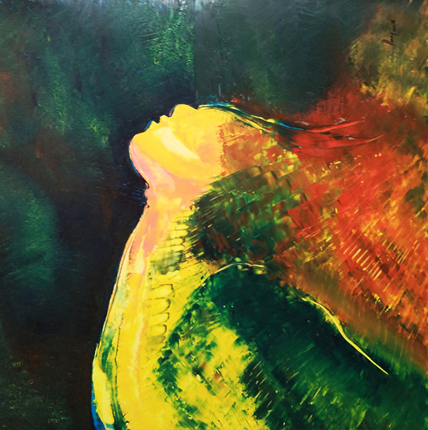 Pintura Contemporánea Hombre Alado, Oleo sobre polypapel